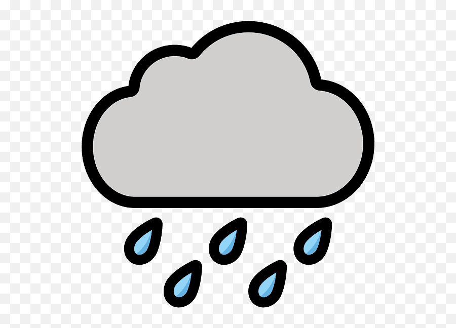 Cloud With Rain Weer Regenwolken Met Regen En Zon Emoji,Rain Emoji