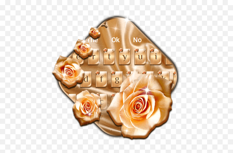 Silk Gold Rose Keyboard Theme Lovely Emoji,Rose Emoji Android Free