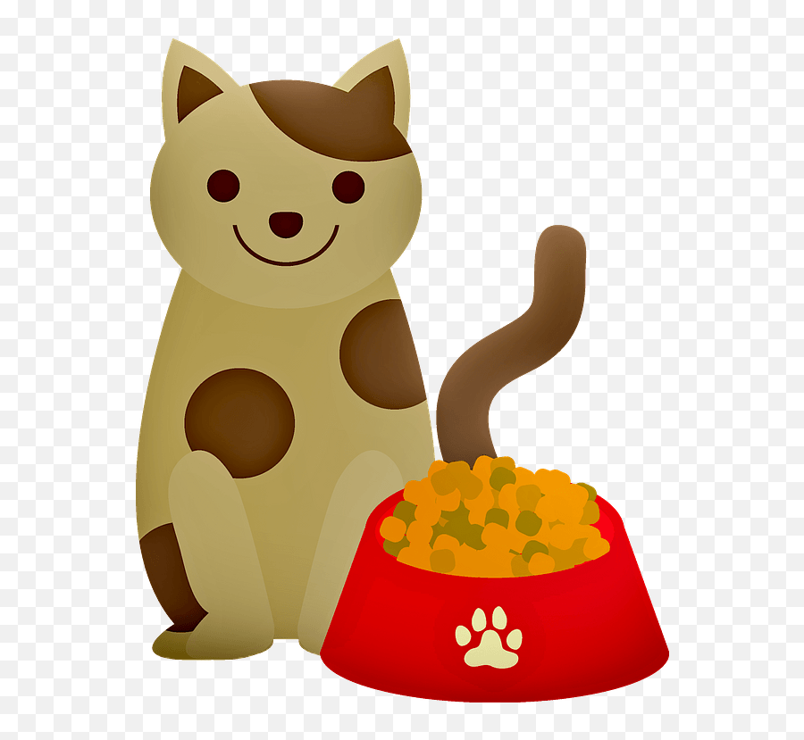 Cat With A Bowl Of Food Clipart Free Download Transparent Emoji