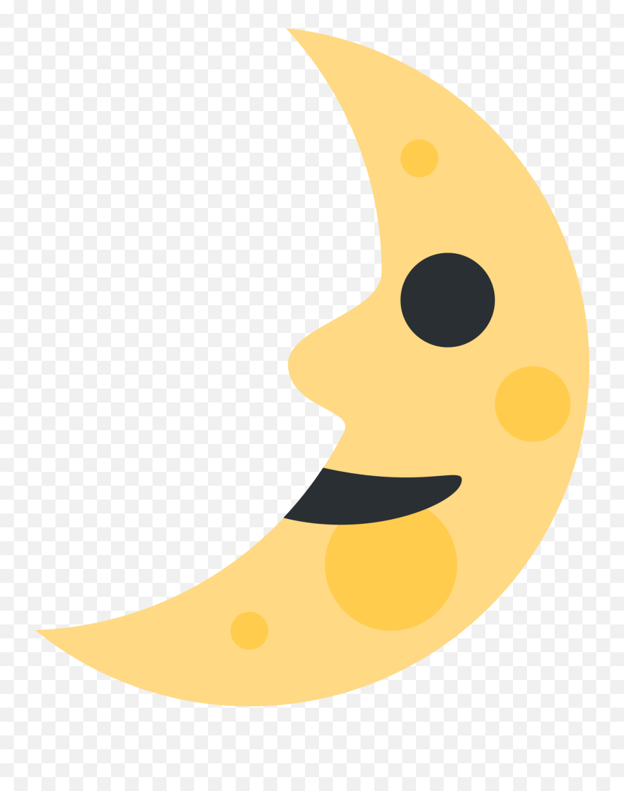 First Quarter Moon With Face Emoji Download For Free Happy,Which Are Your First 5 Emojis