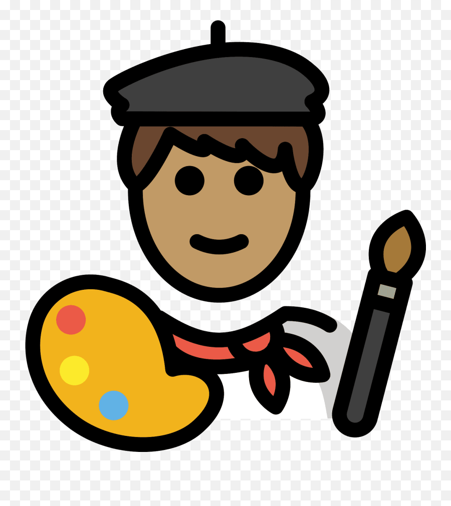 Artist Emoji Clipart Artist,Emoji Canvas Painting Free Emoji PNG