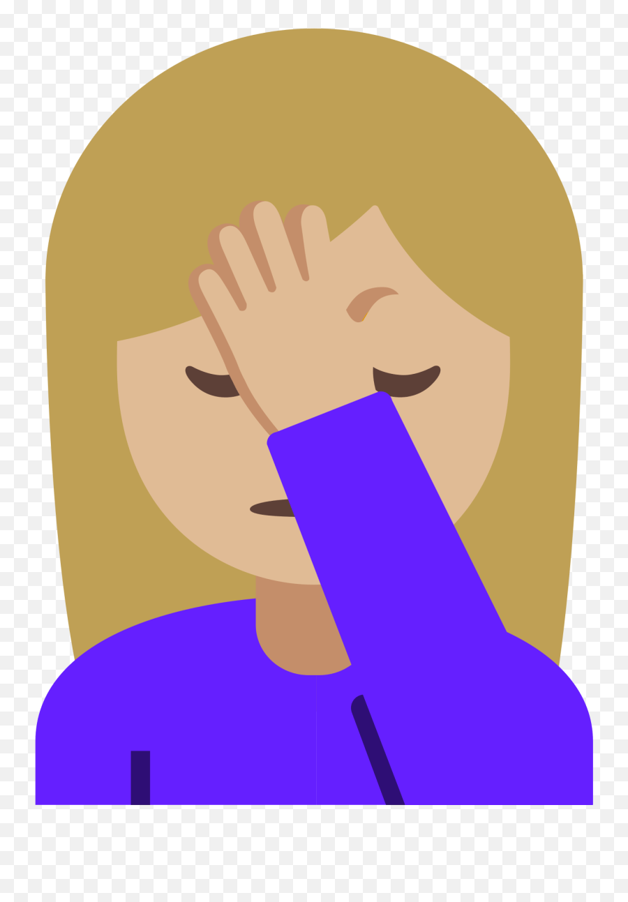 Medium Face Hand On Forehead Emoji,Facepalm Emoticon Android Free Emoji PNG Images