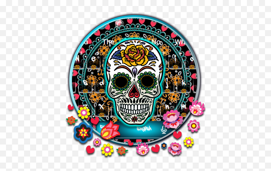 Sugar Skull Keyboard Theme Decorative Emoji,Sugar Skull Emoji Free