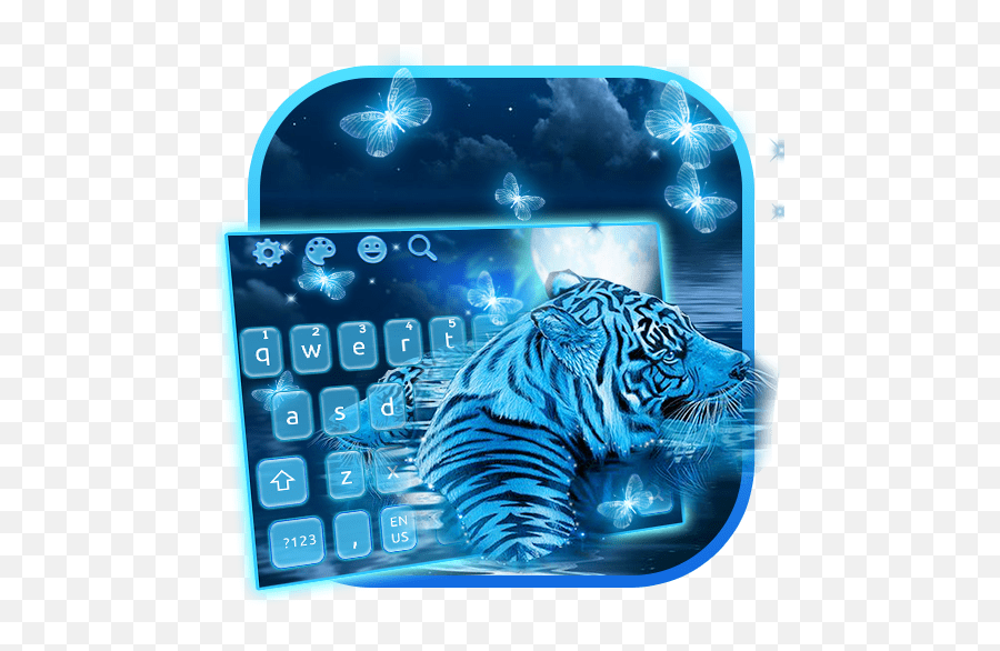 Wild Night Tiger Keyboard Theme Siberian Tiger Emoji,Tiger Emoji