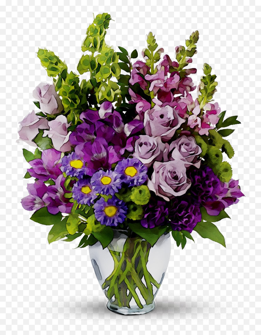 Download Cut Gift Bouquet Vase Flower Flowers Clipart Boquet Purple