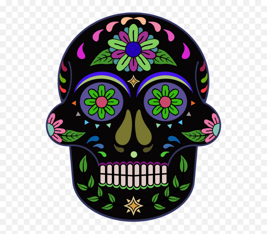 Sugar Skull Transparent Background Girly Emoji,Sugar Skull Emoji
