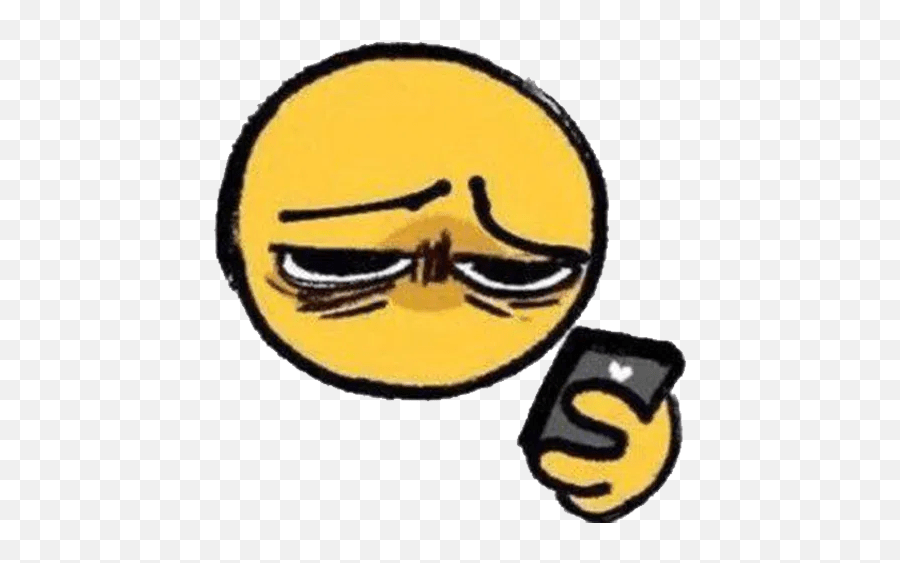 Cursed Whatsapp Stickers Stickers Cloud Tired Phone Emoji Meme,B D