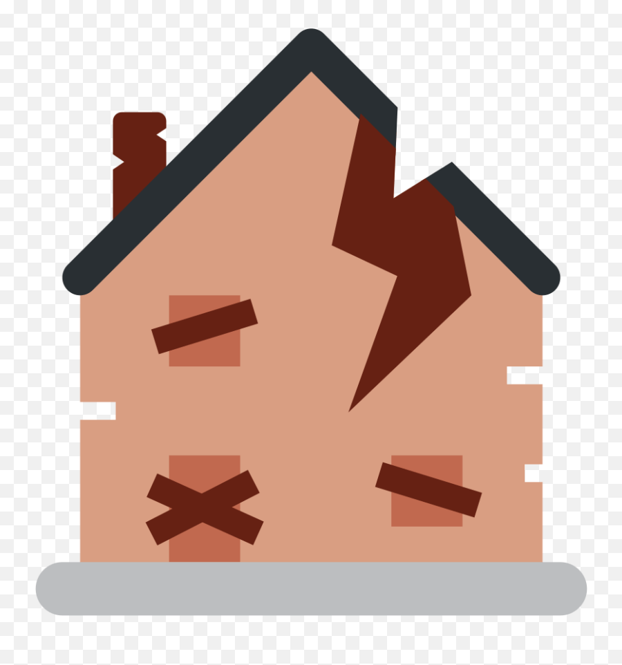 Derelict House Emoji Meaning With Crack House Png,House Emoticon