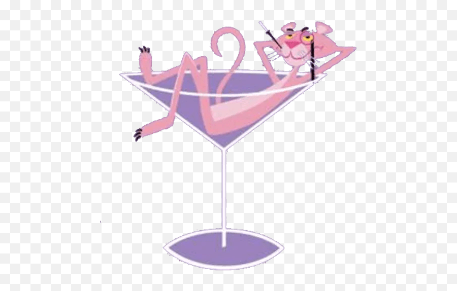 Pink Panther Stickers Live Wa Stickers Emoji,Cocktail Glass Emoticons