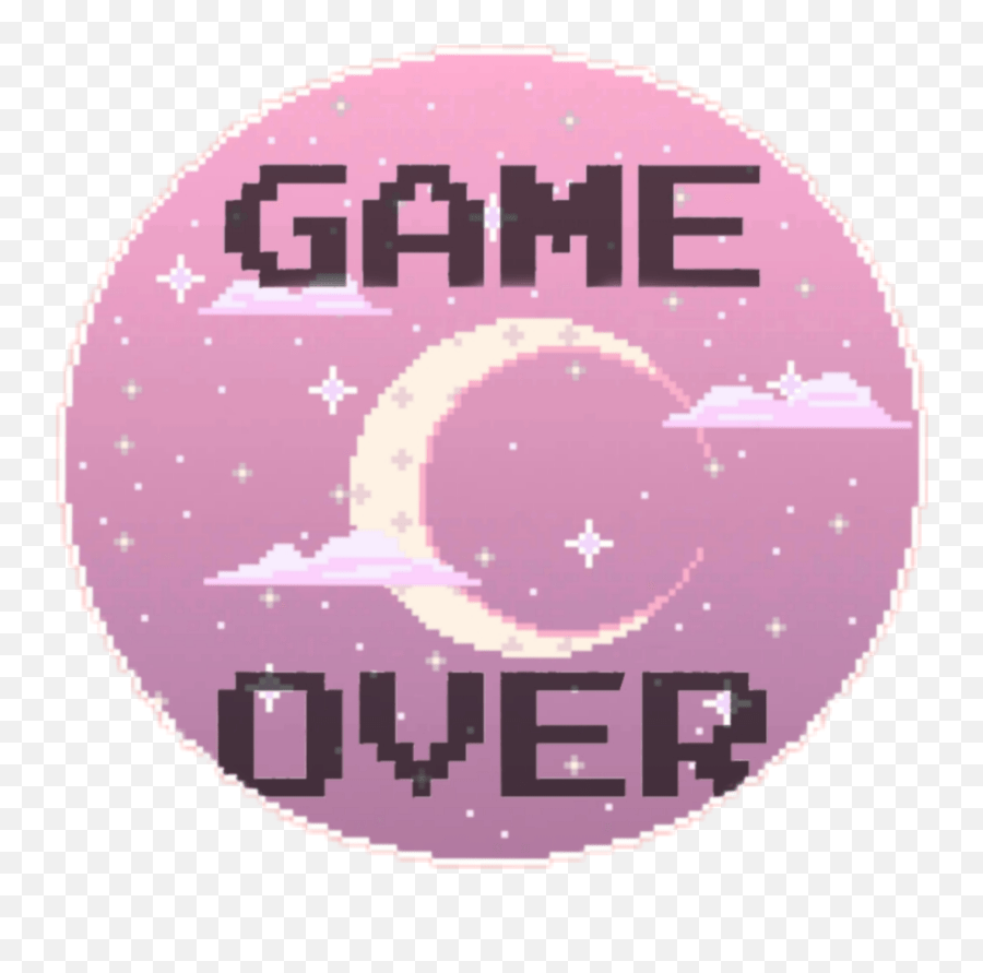 Gameover Pixel Night Moon Game Sticker Retro Games Emoji,Random Emoji