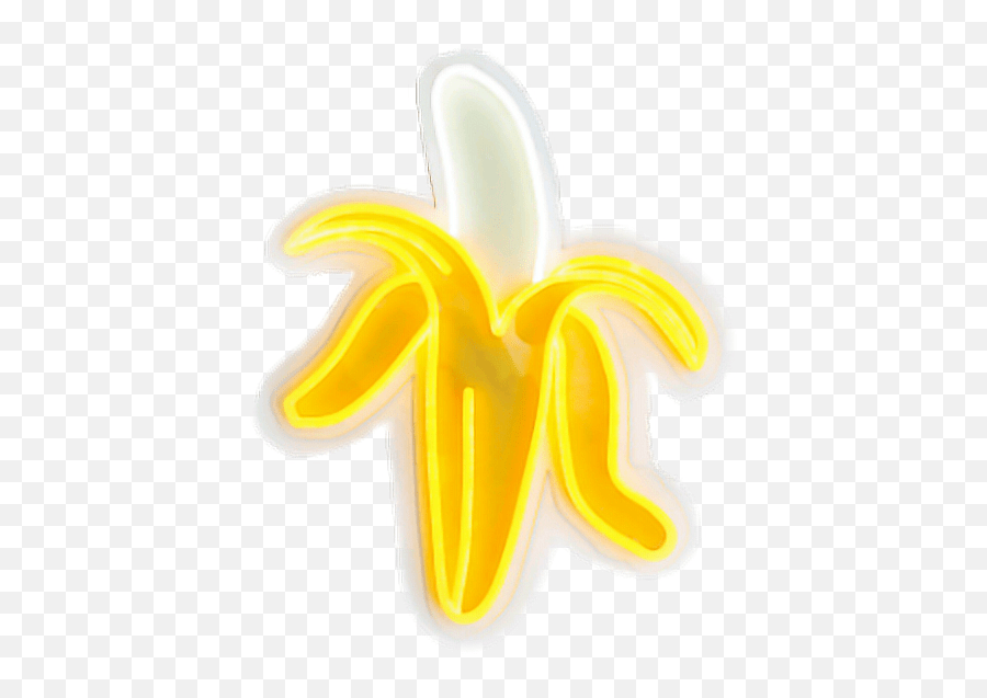 Banana Summer Neonlight Light Yellow Sticker By Emily Art Emoji,Fruit