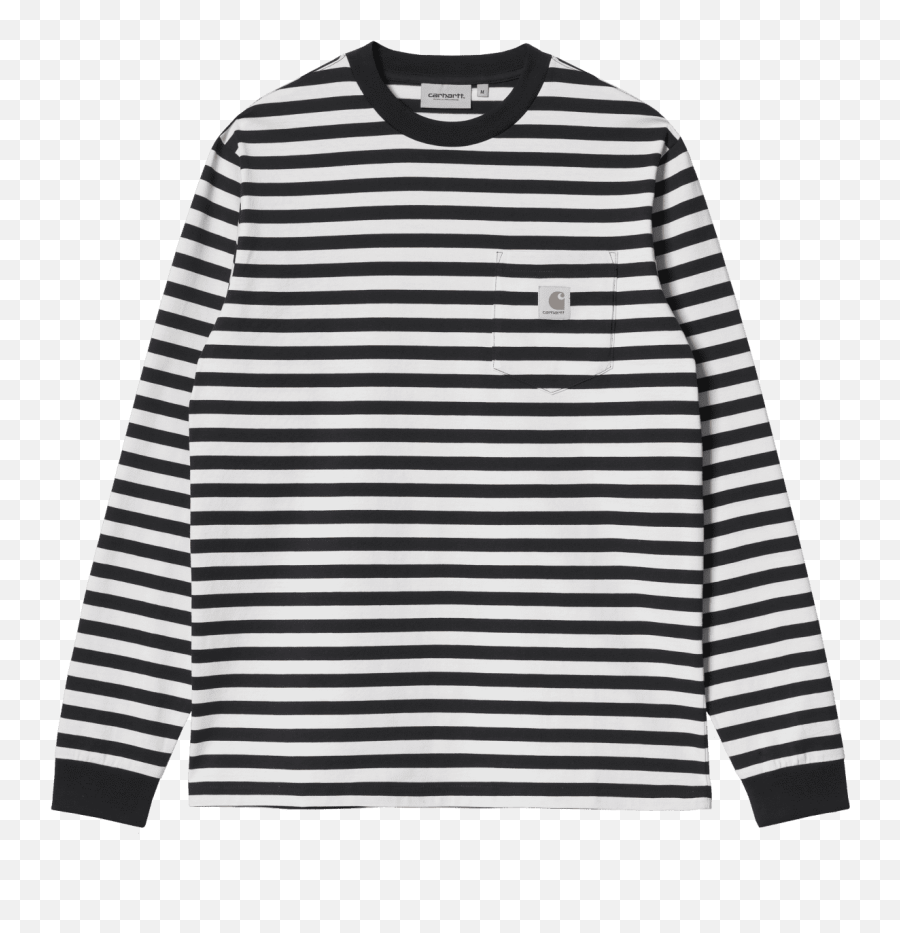 Carhartt Wip Scotty Pocket Long Sleeve T Shirt Stripe Emoji,Dark Grey