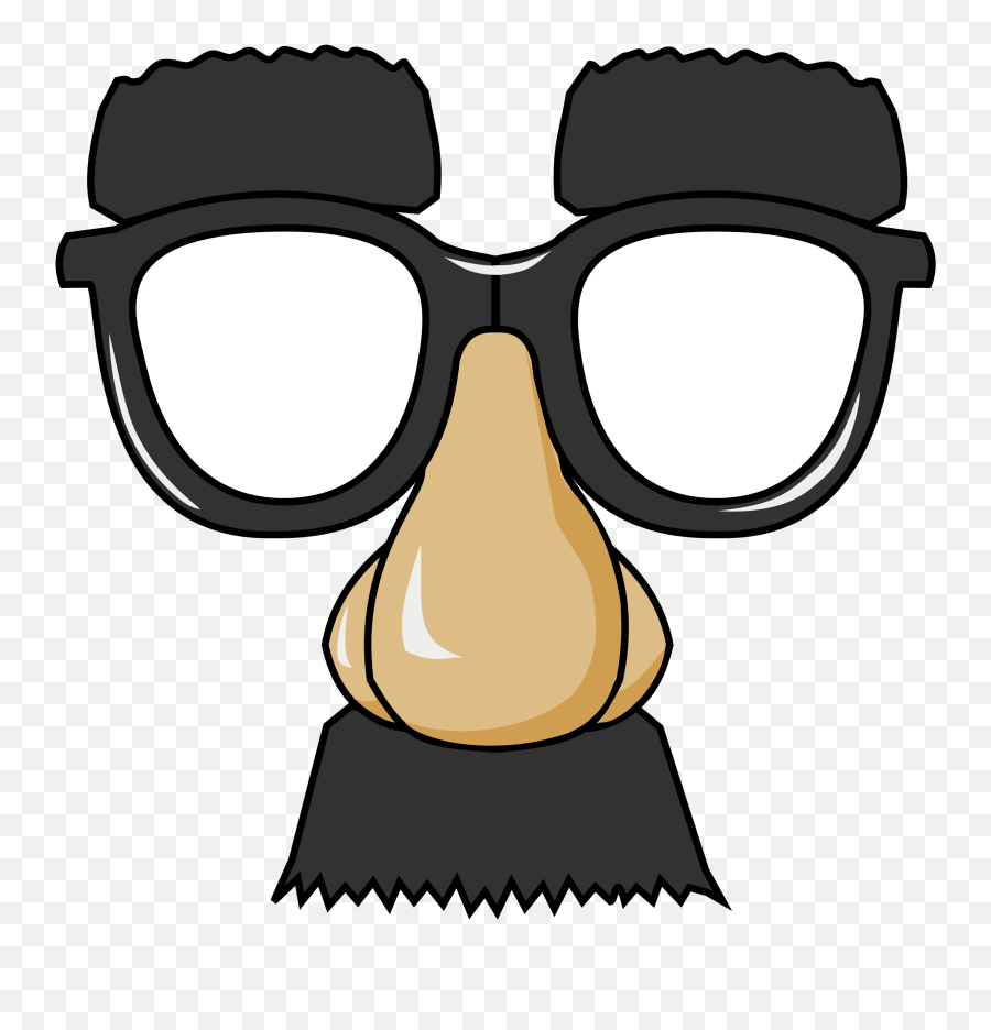 Funny Glasses With Eyebrows Nose And Mustache Clipart Big Nose Glasses Mask Emoji,Mustache