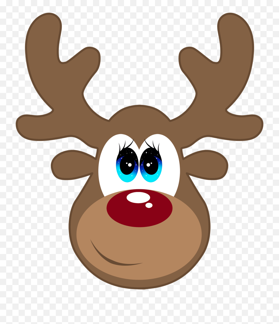 Cartoon Deer Face Clipart Clipart Reindeer Head Emoji,Deer In