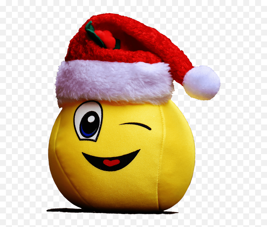 Christmas Smiley Funny Laugh Wink Santa Hat Christmas Smiley With Christmas Hat Emoji,Santa