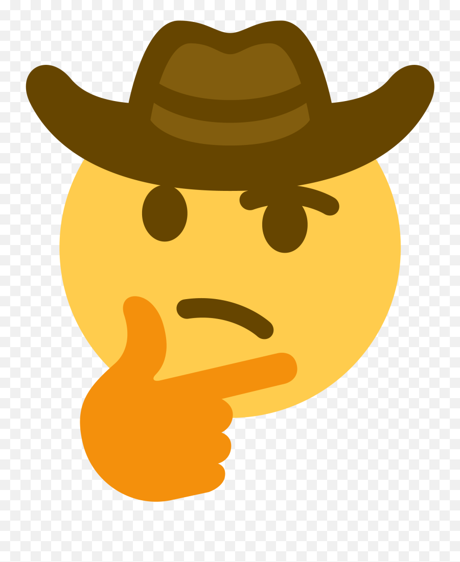 Cowboy Emojis Thinking Emoji With Hat,Cowboy Emoji Discord Free