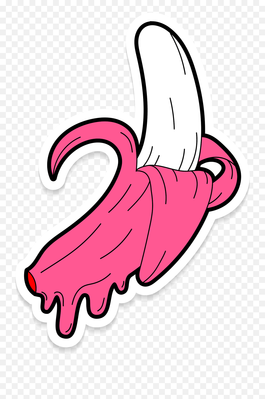 Banana Pink Fruit Food Sticker By Cassandra Fleming Transparent Png