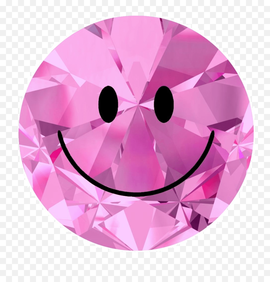 Pink Diamond Acrylic Mountable Smilie Emoji,Super Kawaii Emoticon