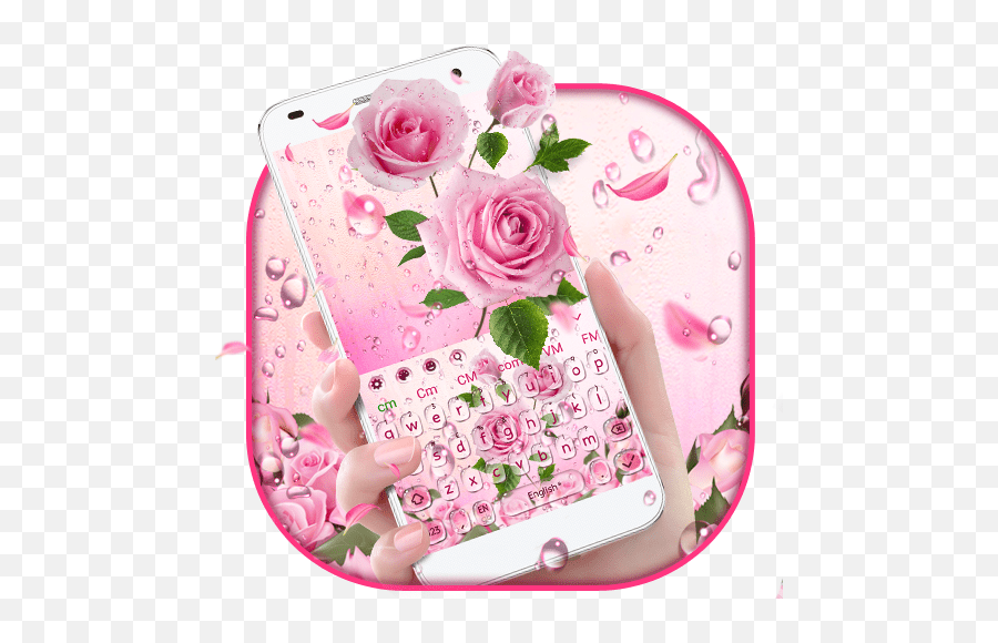 Elegant Pink Rose Keyboard Theme Google Play Girly Emoji,Pink Flower