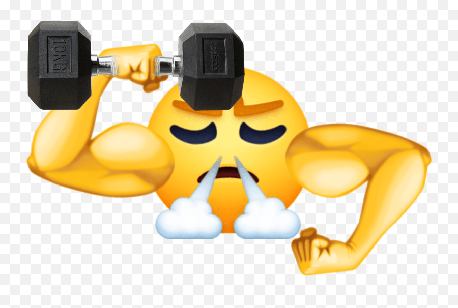 Smiley Muscle Sticker Dumbbell Emoji,Body Building Emoji Free Emoji