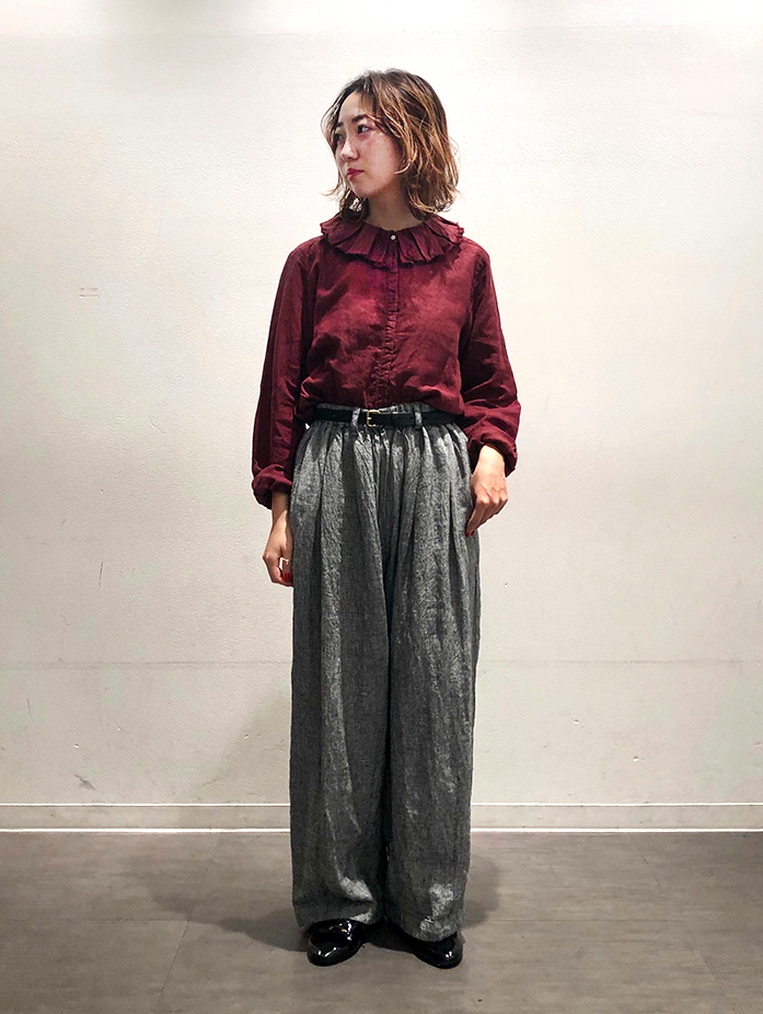 Duster coat in Belarus black linen STYLES｜nest Robe International