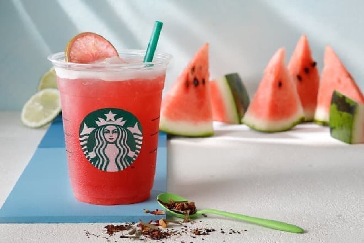 Midsummer watermelon drink for Starbucks! "Shaken Watermelon & Passion
