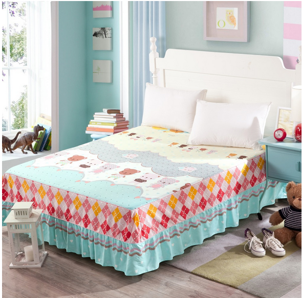 2015 new bedding wholesale fitted bed skirt set cotton bed skirt set