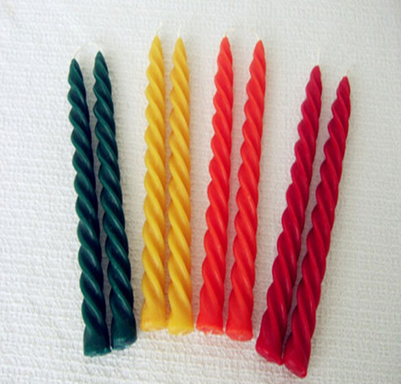 Handy Use Colorful Spiral Twist Taper Candle China Taper Candle