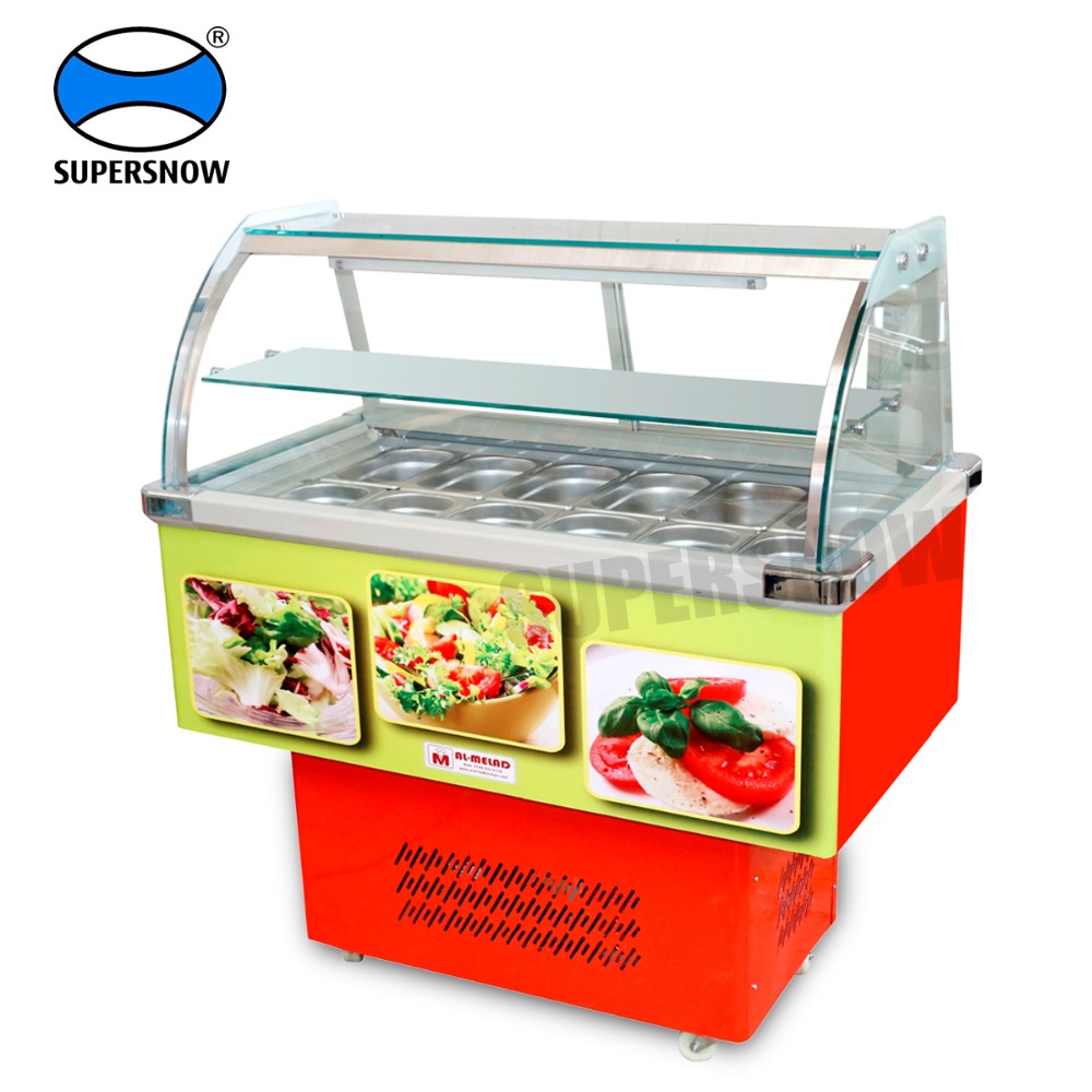 Vertical Food Truck Salad Bar Supermarket Refrigerator Freezer China