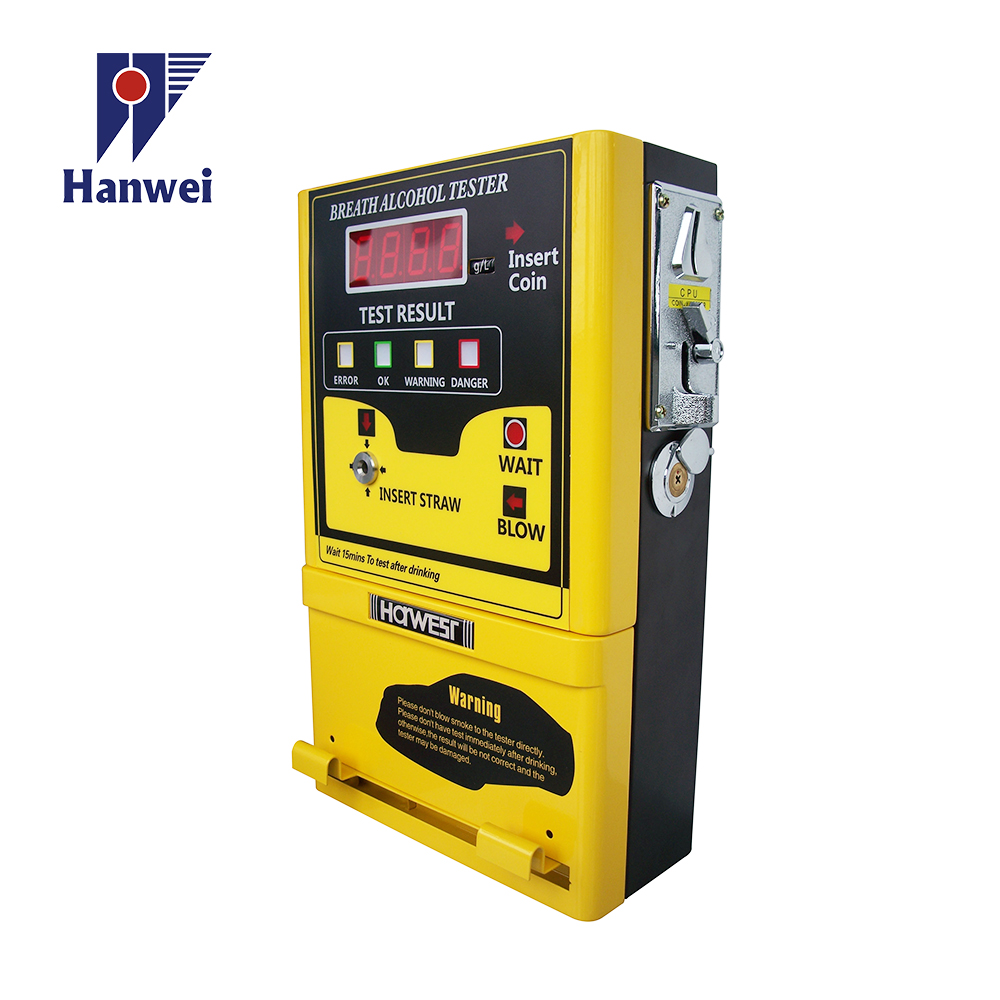 AT319 Restaurant Hotel Coin Operated Breathalyzer Alcohol Tester For