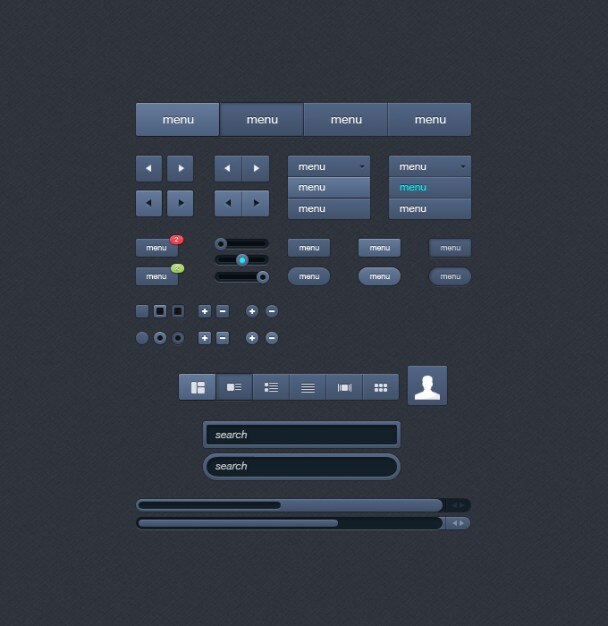 Button text field toggle ui user interface PSD file Free Download