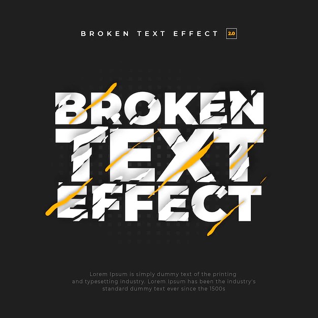 Premium PSD Ripped split broken text effect