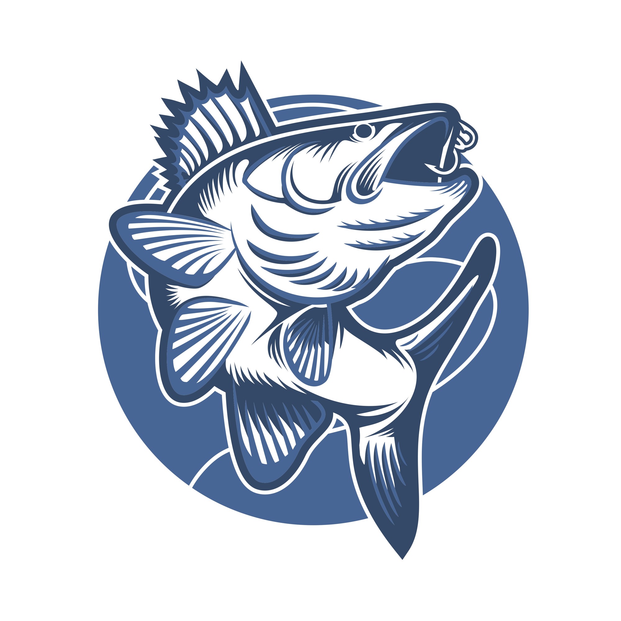 釣りロゴ プレミアムベクター