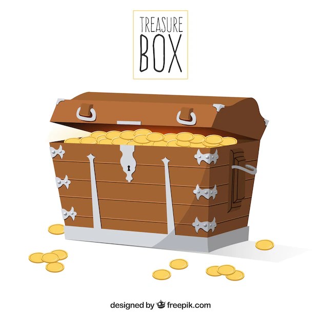 フラットデザインの古い宝箱 無料のベクター