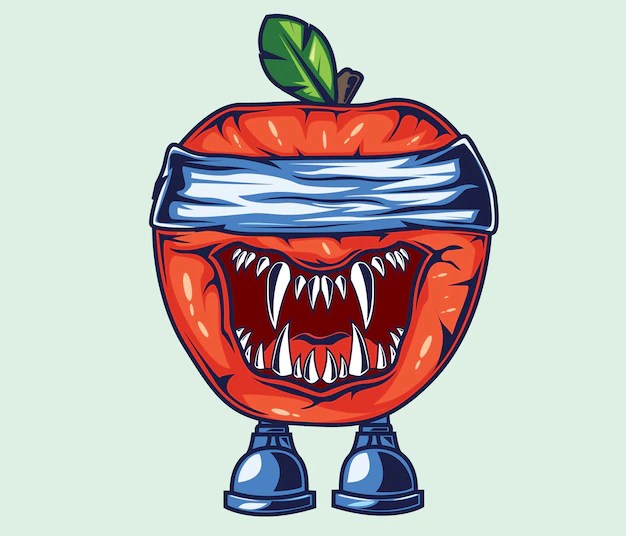 Premium Vector Apple monster