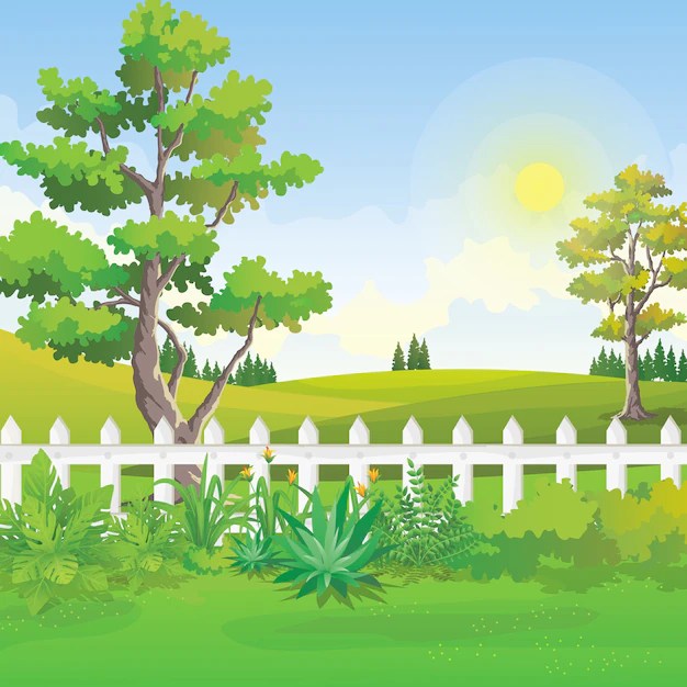 Premium Vector Backyard garden
