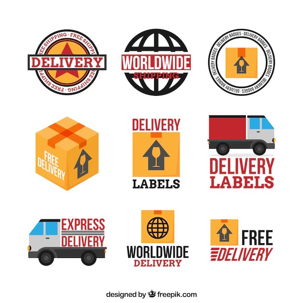 Free Vector Basic pack of delivery labels