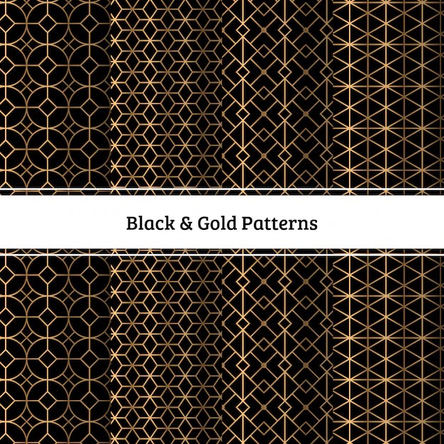 Premium Vector Black & gold patterns