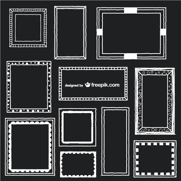 Free Vector Black and white frames set
