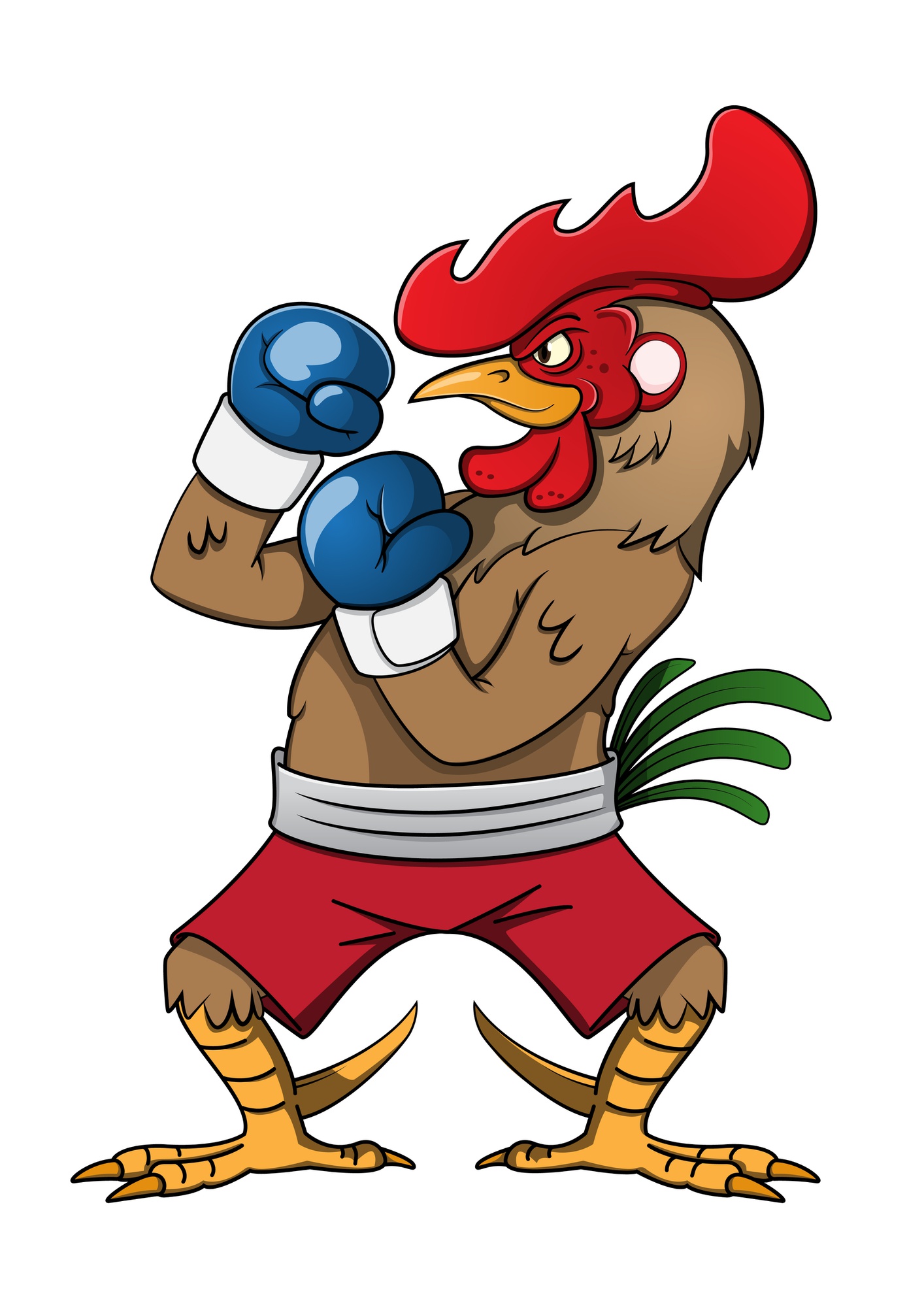 Boxing rooster cartoon Vector Premium Download