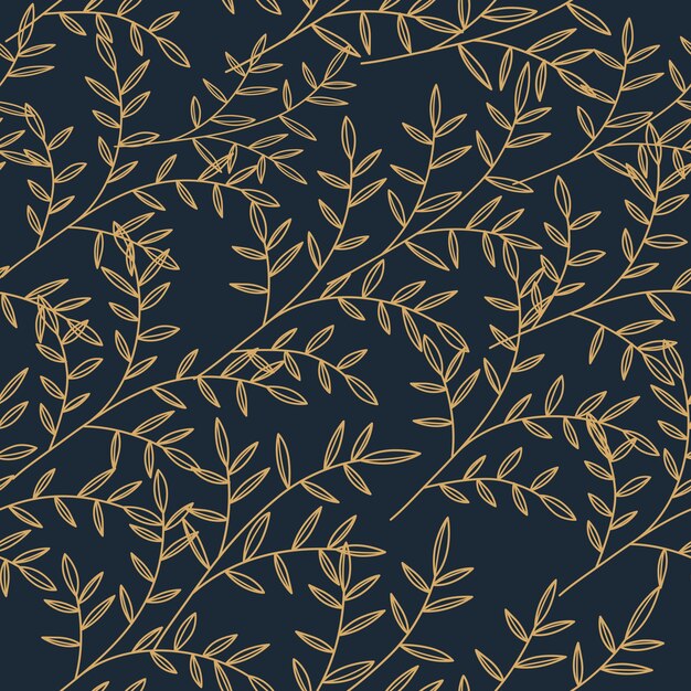 Brown leaf seamless pattern Vector Premium Download