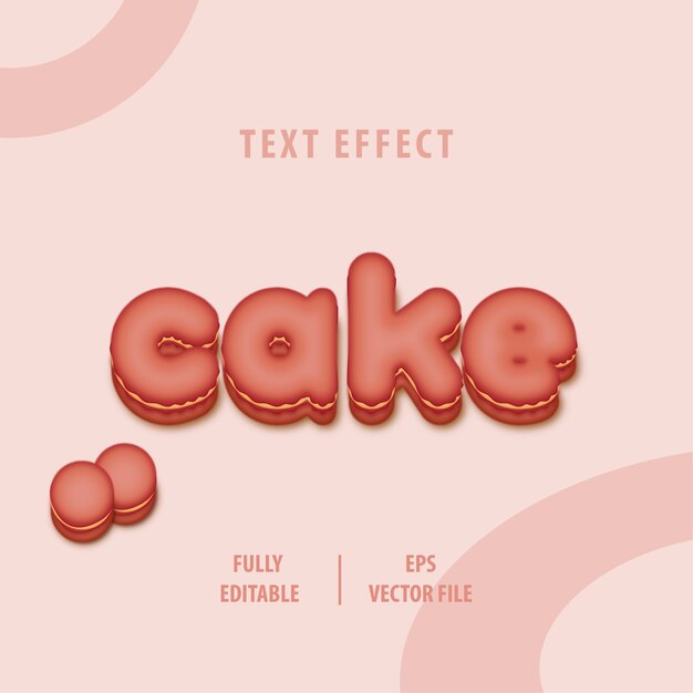 Premium Vector Cake text style effect