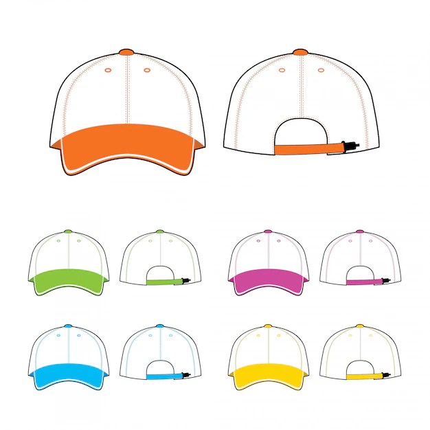 Premium Vector Cap template. front and back view.