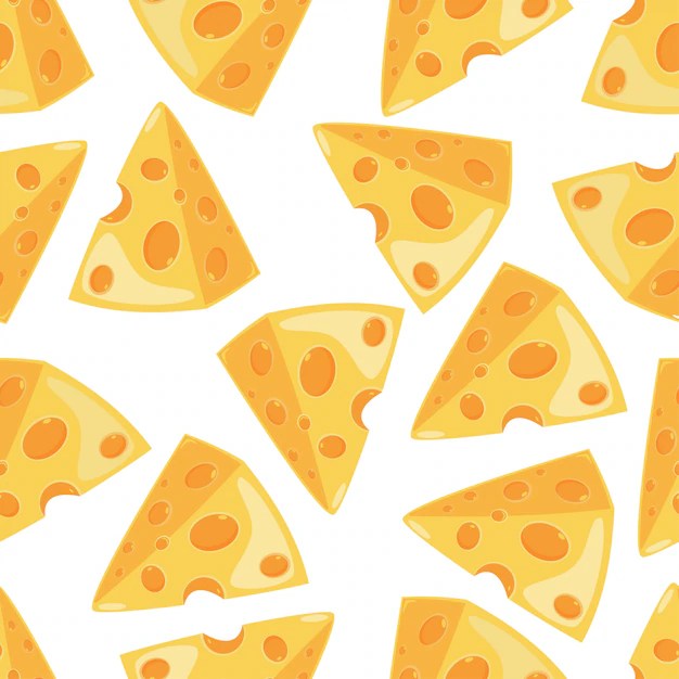 Premium Vector Cheese slice vector seamless pattern