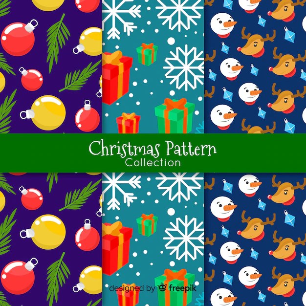 Free Vector Christmas elements pattern