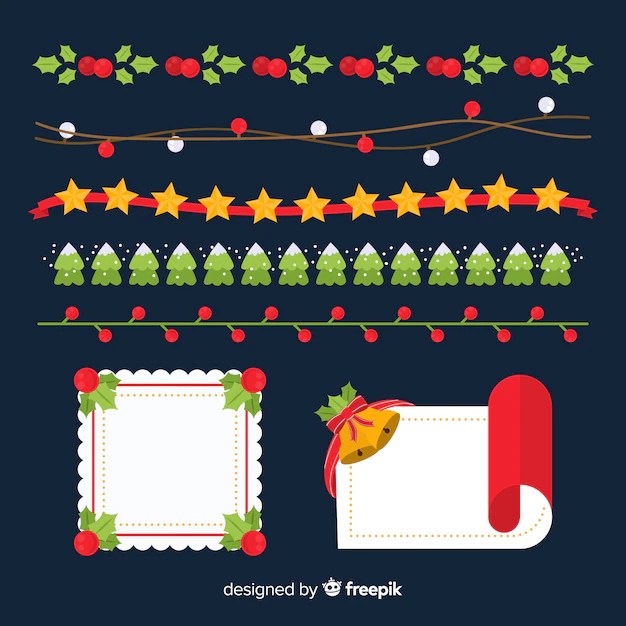 크리스마스 프레임 및 테두리 무료 벡터