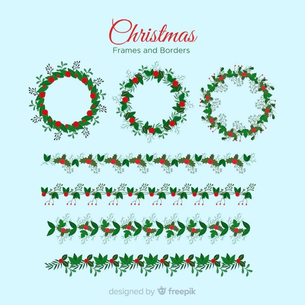크리스마스 프레임 및 테두리 무료 벡터