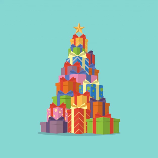 Premium Vector Christmas tree gift boxes