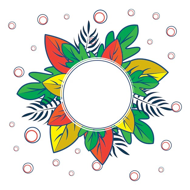 Circle leaf pattern Premium Vector