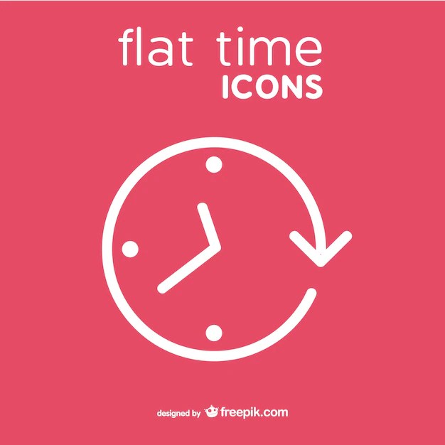 Clock vector icon flat style Free Vector